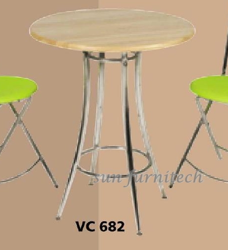โต๊ะบาร์ โต๊ะบาร์กลม โต๊ะคอฟฟี่ซ๊อป โต๊ะอเนกประสงค์ โต๊ะหน้าโฟเมก้า ขนาด 61*61 cm. VC รุ่น VC-682