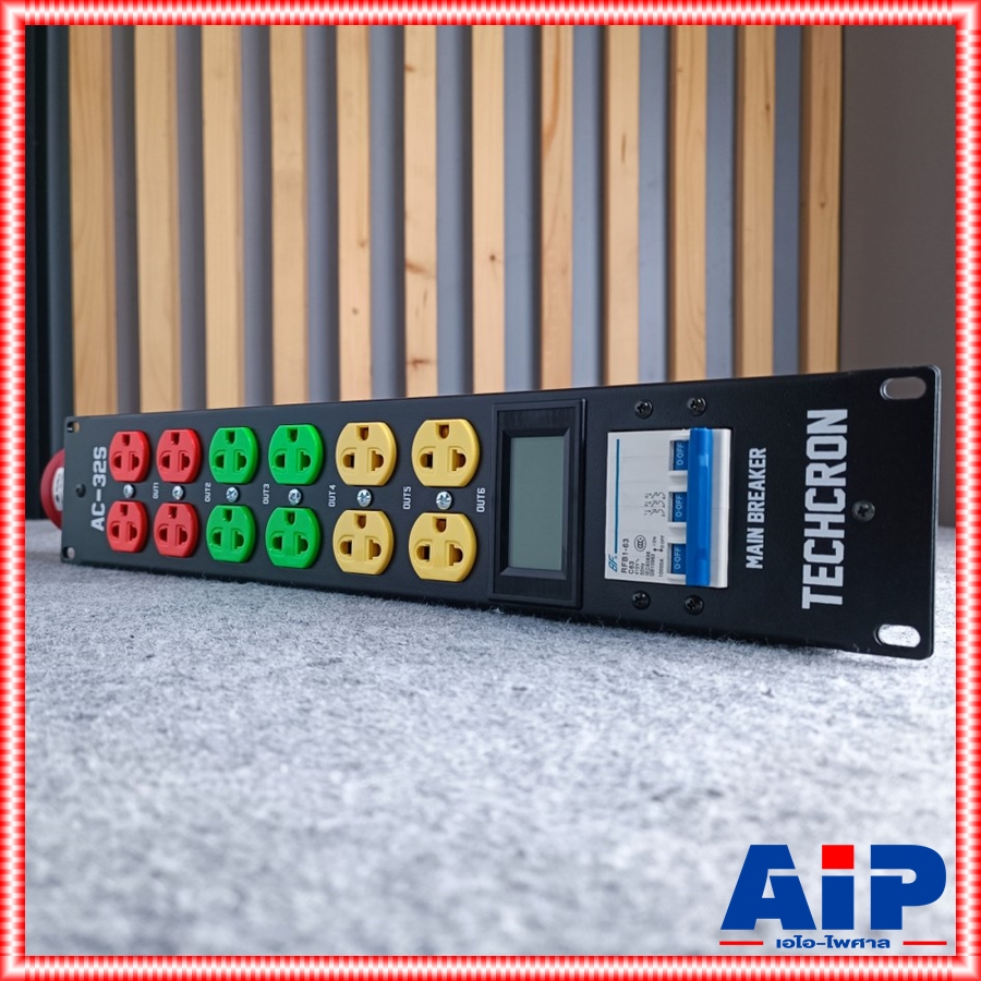 3เฟส TECHCRON AC-32S ชุดโหลดไฟ 3เฟส ปลั๊กคละสี *สีแดง* ปลั๊กโหลดไฟ วัสดุเป็นเหล็ก พร้อมจอแสดงผล AC32S เอไอ-ไพศาล