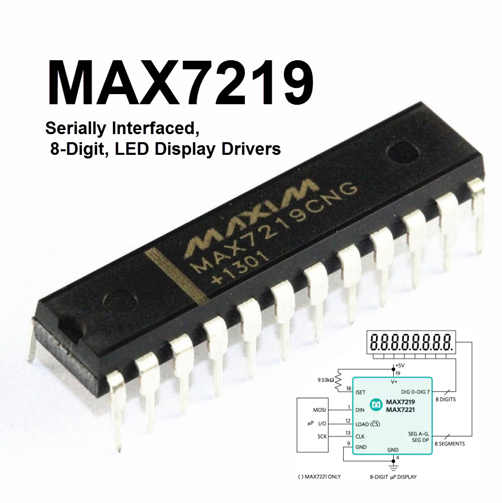 MAX7219 Serially Interfaced 8-Digit LED Display Drivers