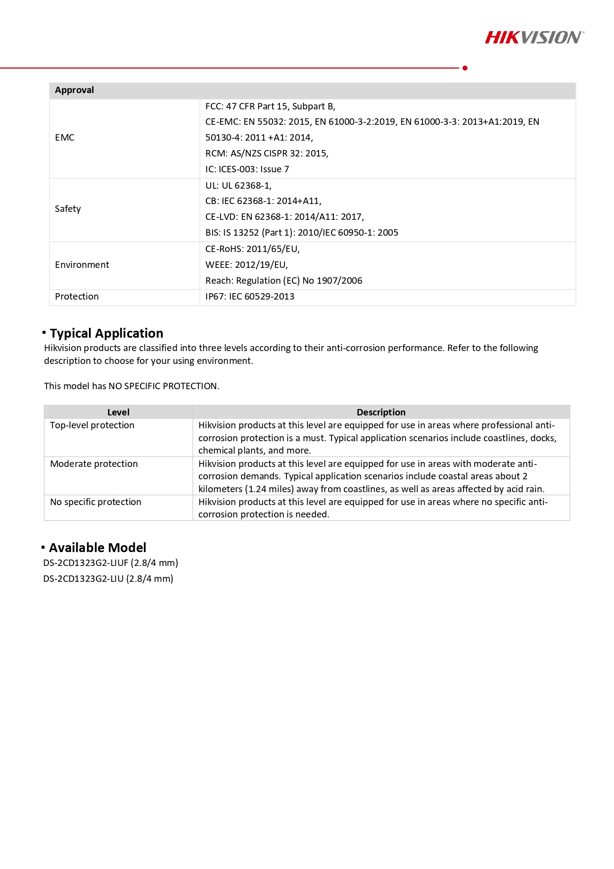 Hikvision DS-2CD1323G2-LIU 2MP 2.8mm กล้อง IP มีไมค์ในตัว ภาพสี 24ชม.