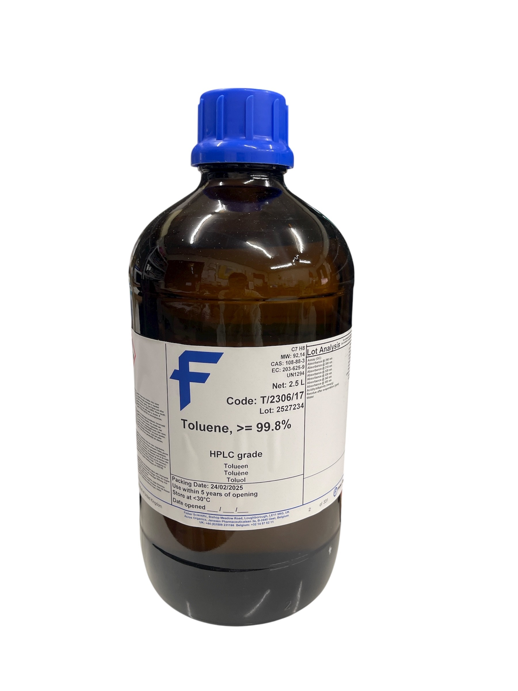 Toluene HPLC >=99.8%, 2.5 L -Fisher