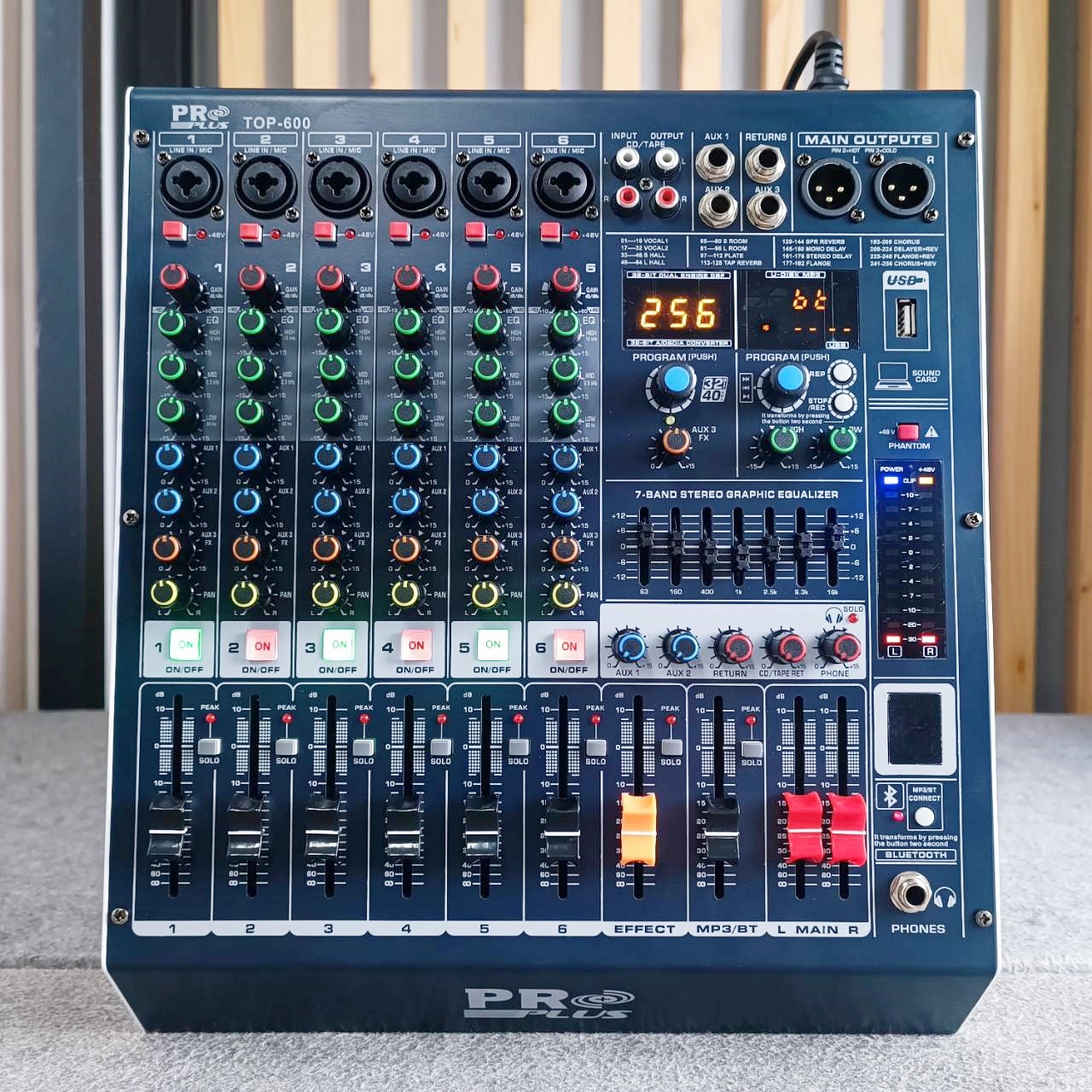 PROPLUS TOP-600 POWERMIXER เพาเวอร์มิกเซอร์สเตอริโอ 6 ชาแนล 250Wx2 USB/Bluetooth PRO PLUS TOP600 TOP600 เอไอ-ไพศาล