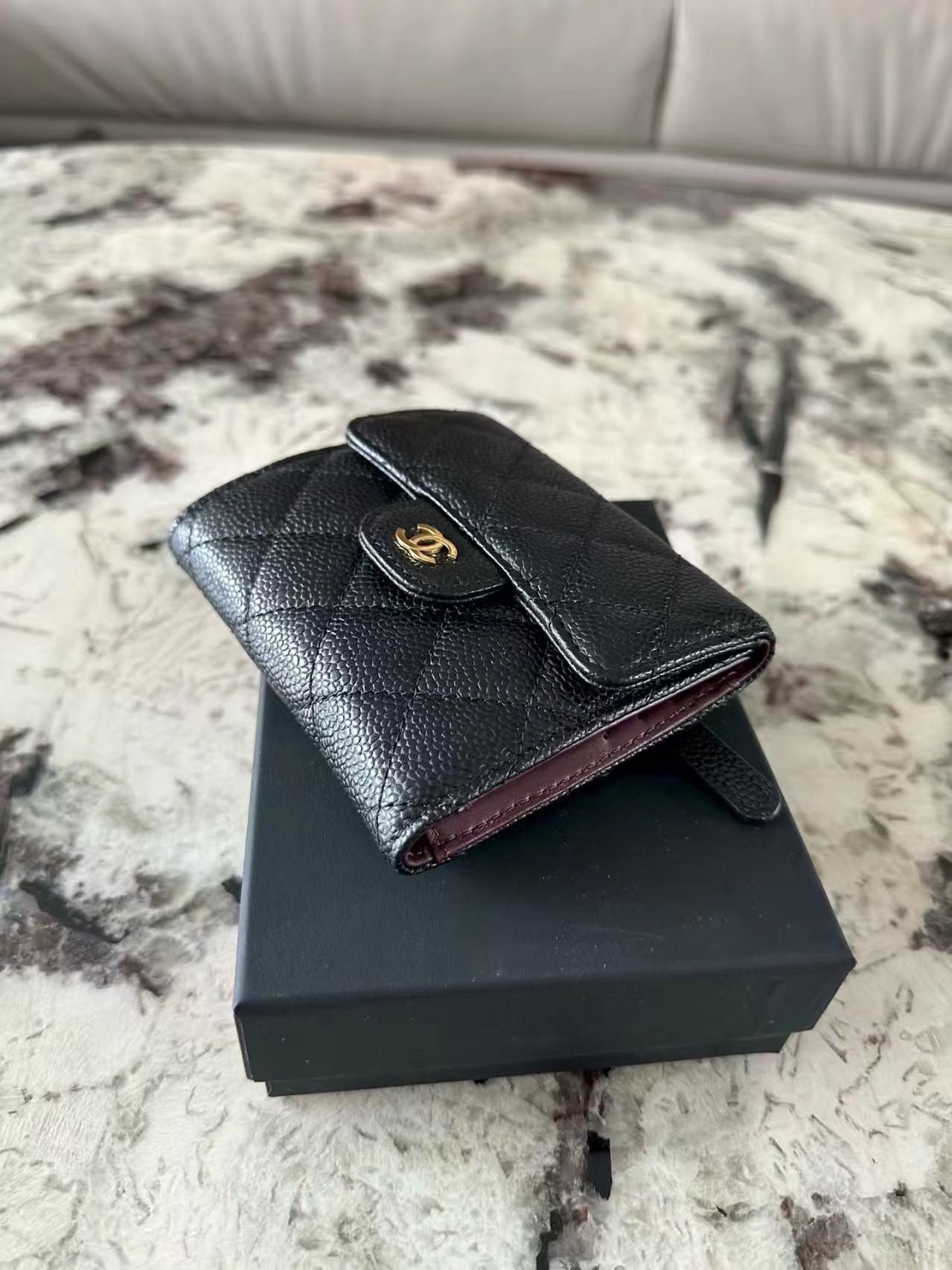 **do** กระเป๋าเงิน CHANEL trifold wallet Caviar 3ทบ สินค้าใหม่ ของแท้