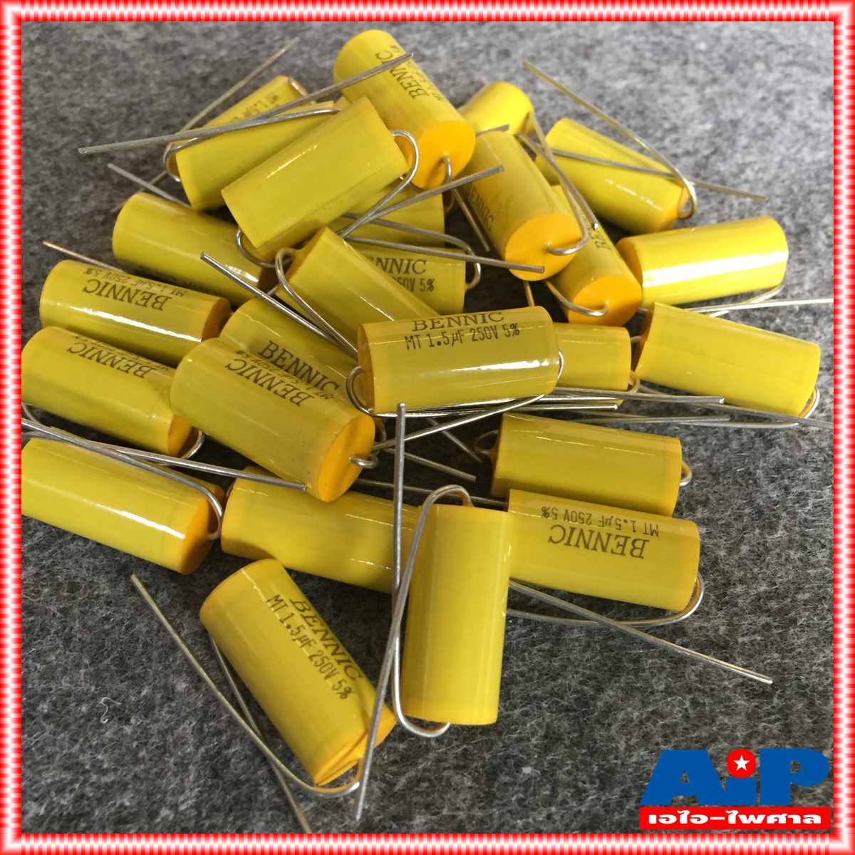 C 1.5 UF 250VDC MET BENNIC สีเหลือง c ใส่ลำโพง cเสียงแหลม คาปา เสียงแหลม ลำโพง C เสียงแหลม คอนเดนเซอร์ 1.5UF /250VDC