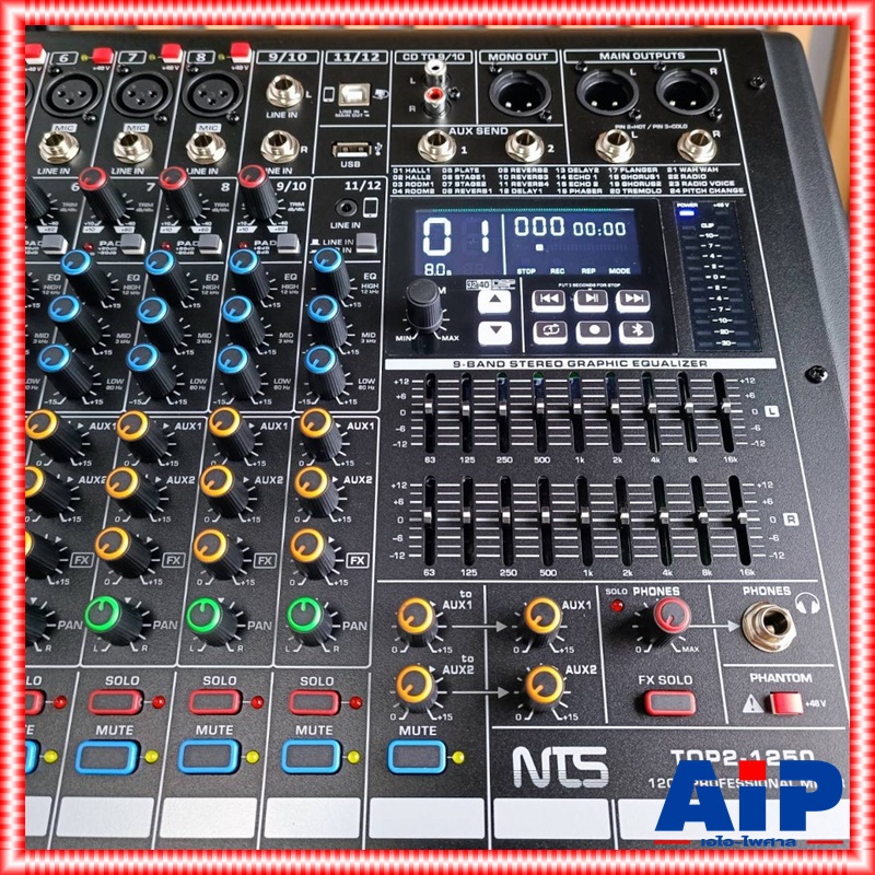 NTS TOP2-1250 POWERMIXER เอฟเฟคแท้ เพาเวอร์มิกเซอร์ มิกซ์NTS เครื่องเสียง เครื่องผสมสัญญาณเสียง เครื่องปรับแต่งเสียง MIX TOP2 1250 TOP21250 เอไอ-ไพศาล