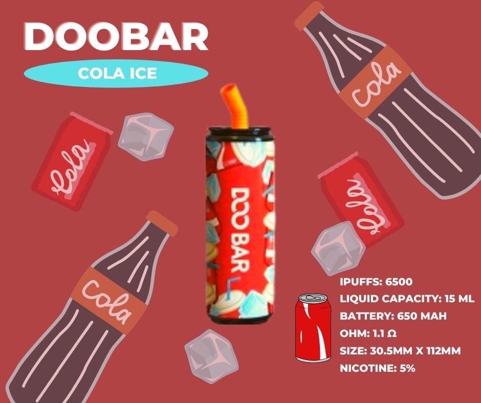 DOO BAR 6500 PUFFS DISPOSABLE POD 5% 15ML ชาร์จได้ !!!