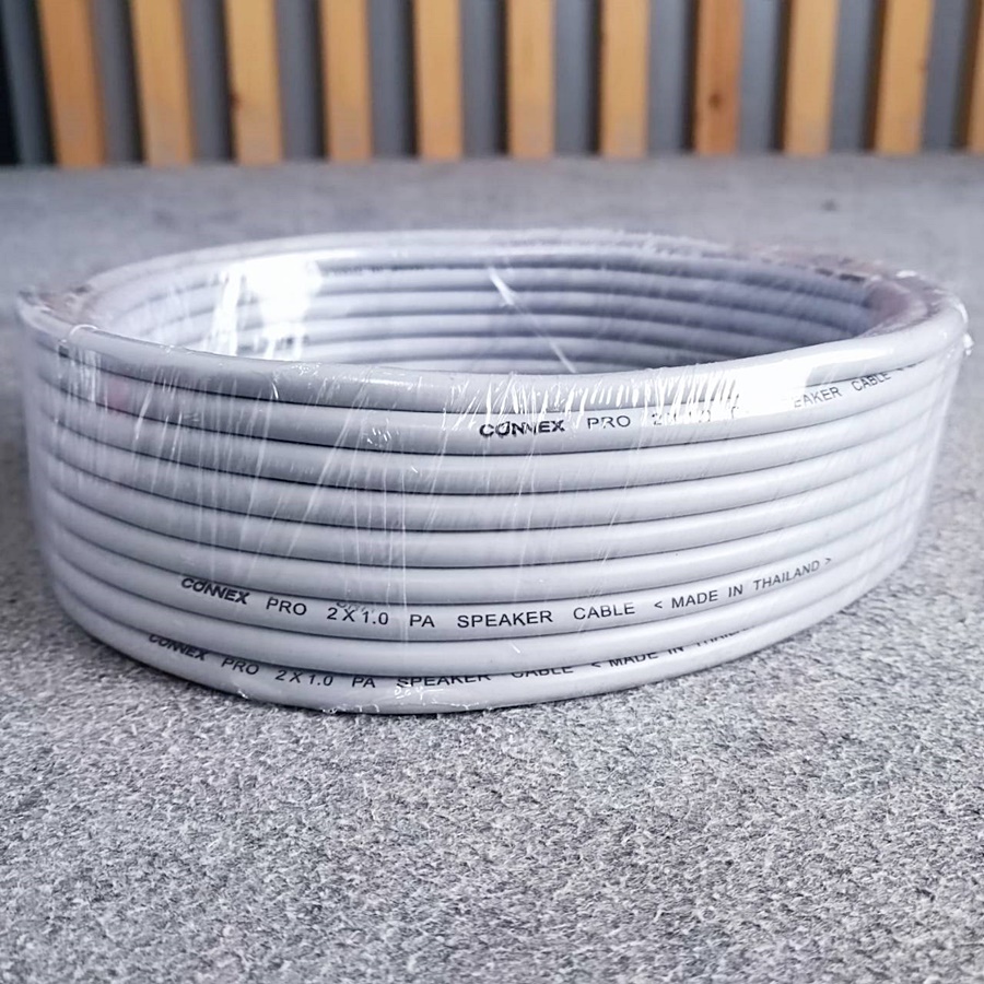 ขด15เมตร CONNEXสายลำโพง PRO2x1.0 สีเทา ทองแดงแท้ขนาด1mm สายลำโพงกลางแจ้ง สายลำโพง2คอร์ เอไอ-ไพศาล