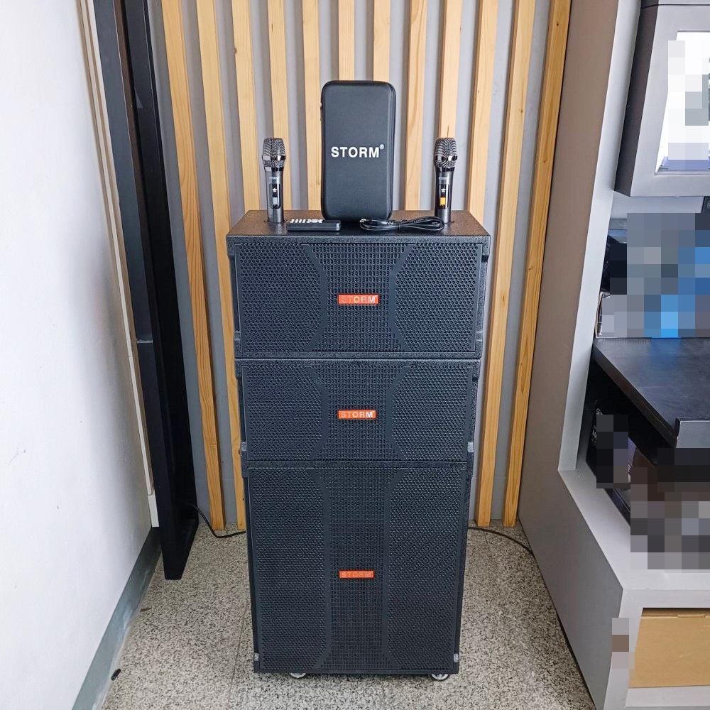 STORM RM-V6118 ชุดลำโพง ซับ15นิ้ว กลาง8นิ้วx2 พร้อมไมค์ลอย มีแบตในตัว ชาร์จแบตได้ Bluetooth MP3/USB RM V6118 RMV6118 เอไอ-ไพศาล