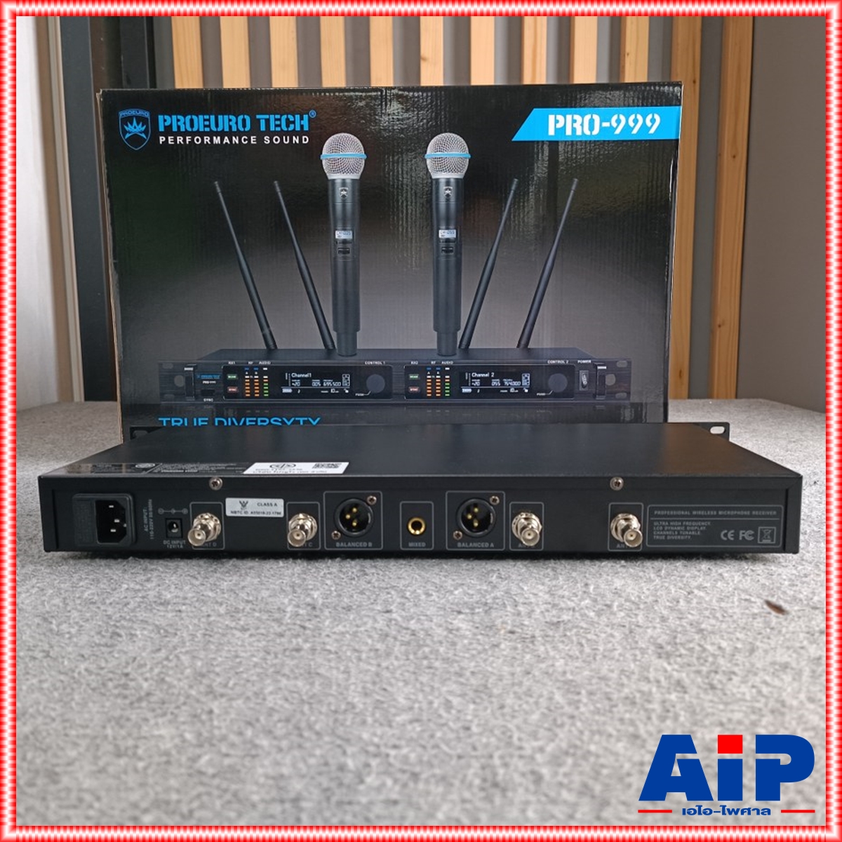 ความถี่ใหม่ กสทช PROEUROTECH PRO-999 ไมค์ลอยมือถือคู่UHF ไมค์ลอยคู่ ไมค์คาราโอเกะ PRO999 PRO 999 แถมอุปกรณ์ย้ายเสา กระเป๋าเก็บไมค์ เอไอ-ไพศาล