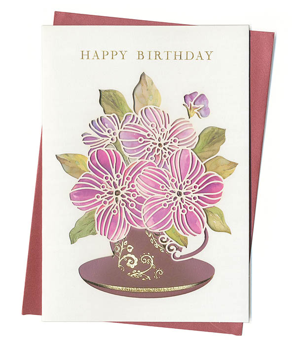 การ์ดอวยพรวันเกิด ฉลุลาย Happy Birthday