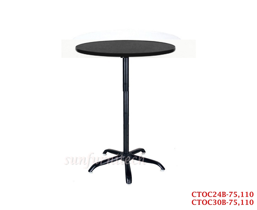 โต๊ะบาร์กลม, โต๊ะคอฟฟี่ช๊อป, โต๊ะอเนกประสงค์ หน้า TOP ดำ ยี่ห้อ elegant รุ่น รุ่น CTOC24B, CTOC30B