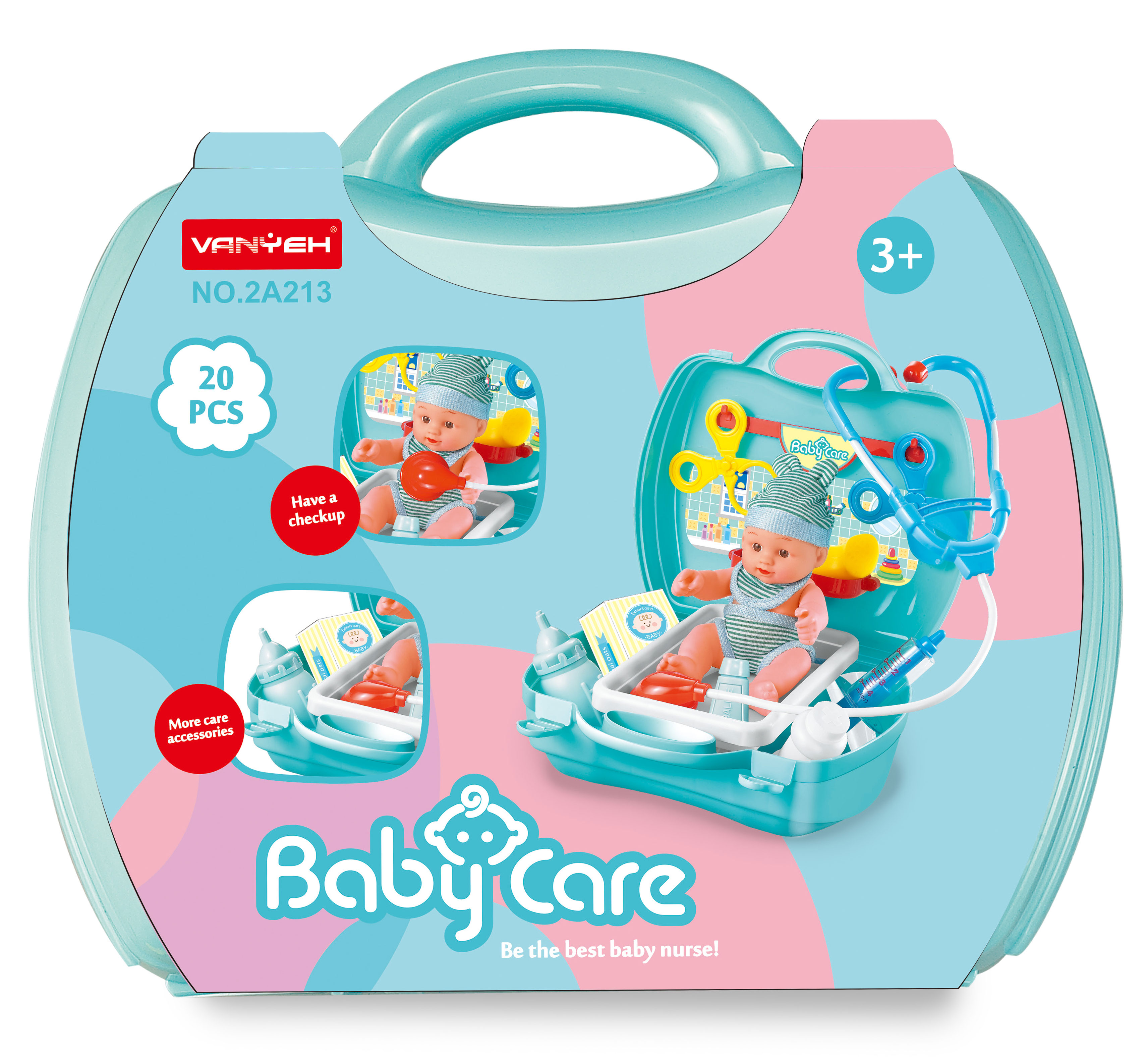 #2A213 ของเล่นเด็กกระเป๋าคุณหมอพร้อมตุ๊กตา กระเป๋าหมอพร้อมอุปกรณ์ ชิ้นละ