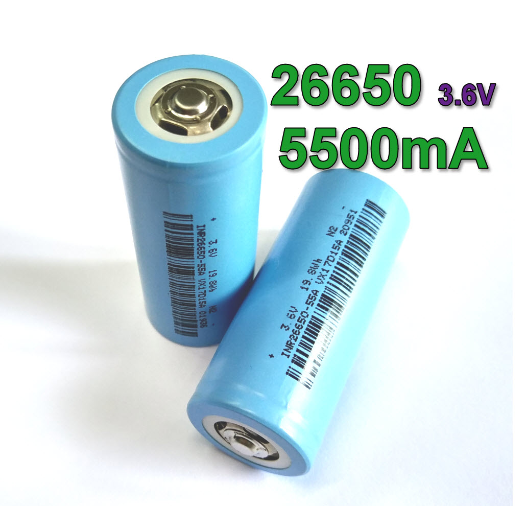 INR26650 5500mAh 15A 3.7v Rechargeable