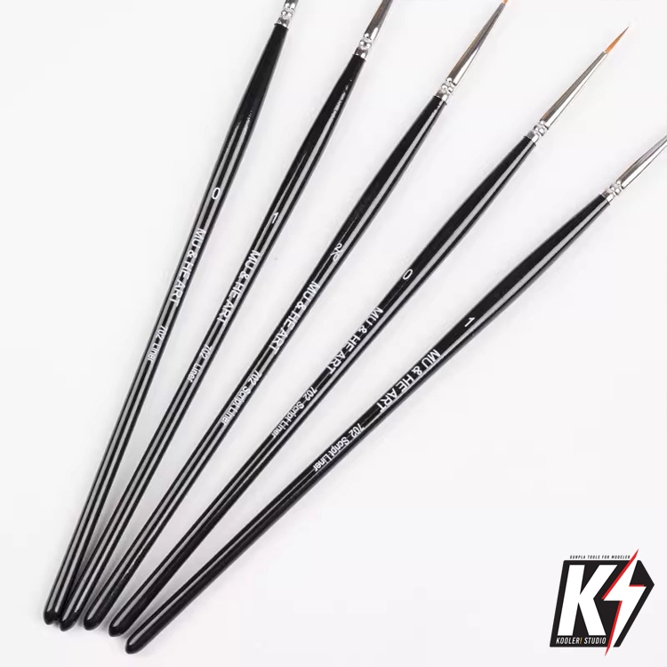 Mu&He 702 พู่กันปลายแหลม เล็กพิเศษ พู่กัน Liner #พู่กันสีน้ำ ปลายกลม เบอร์เล็กพิเศษ