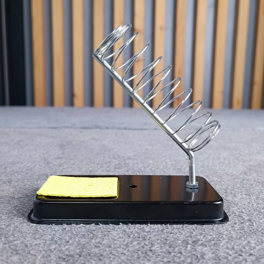 ที่วางหัวแร้งสปริง NO.2 ฐานเหลี่ยม ไว้ใช้วางหัวแร้งบัดกรี Stand for Soldering Iron ที่วางฐานเหลี่ยม พร้อม ฟองน้ำ เอไอ-ไพศาล