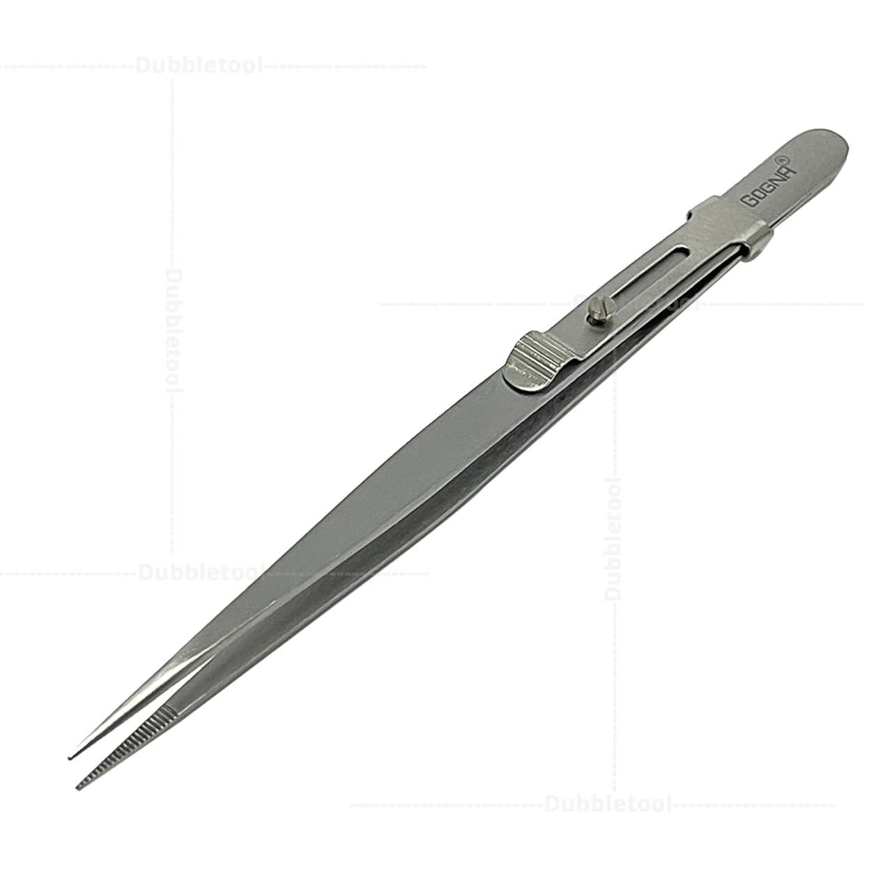 ปากคีบมีตัวล็อค ยาว 15.5 Cm. แหนบ ปากคีบ ที่คีบเพชรพลอยแบบมีตัวล็อค Gogna tweezers stainless steel