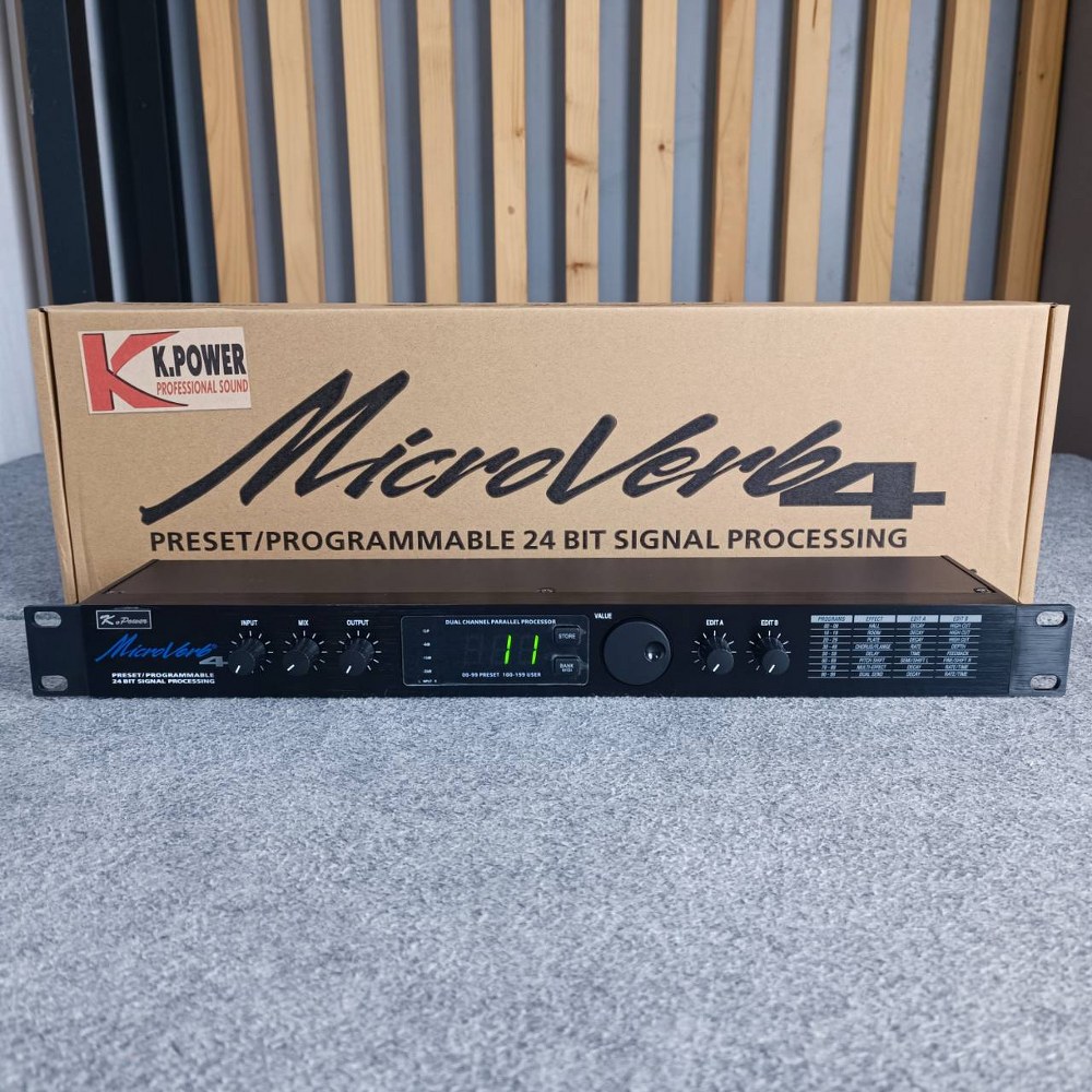 K.POWER MicroVerb4 เอฟเฟค ดิจิตอลเอ็ฟเฟ็ค เครื่องปรับเอฟเฟคเสียงร้องและเสียงดนตรี เครื่องปรับแต่งสัญญาณ MicroVerb 4 Effect K POWER KPOWER เอไอ-ไพศาล