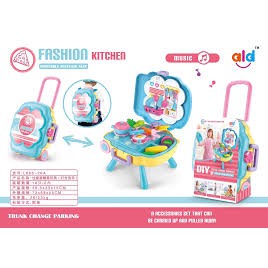 L666-26 ของเล่นเด็กครัวกระเป๋ารถเข็น ชุดครัวพกพา ครัวของเล่น ปลีกชิ้นละ