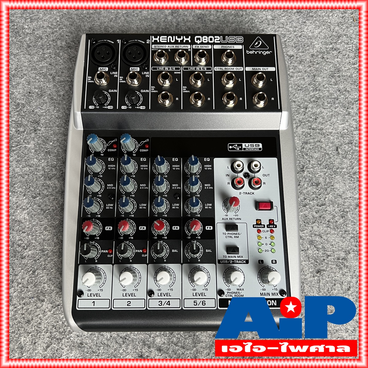 BEHRINGER XENYX Q802 USB mixer XENYX-Q802USB (มิกเซอร์ Q 802 USB ขนาด 8 Input พร้อม USB/Audio Interface) เอไอ-ไพศาล +++
