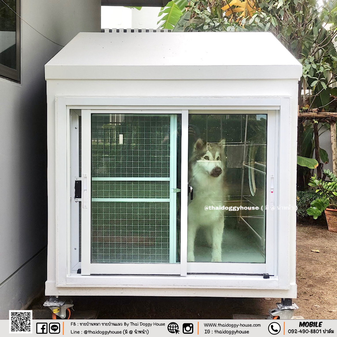 บ้านหมา บ้านแมว บ้านน็อคดาวน์ บ้านสัตว์เลี้ยง แบบติดแอร์ By Thai Doggy House