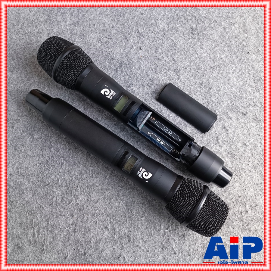 ความถี่ใหม่ กสทช DE ACOUSTIC KH500 NEW ไมค์ลอยมือถือคู่ UHF ปรับความถี่ได้ ไมค์ลอยคู่ KH 500 KH-500 แถมอุปกรณ์ย้ายเสา +++ กระเป๋าเก็บไมค์ 4เสา
