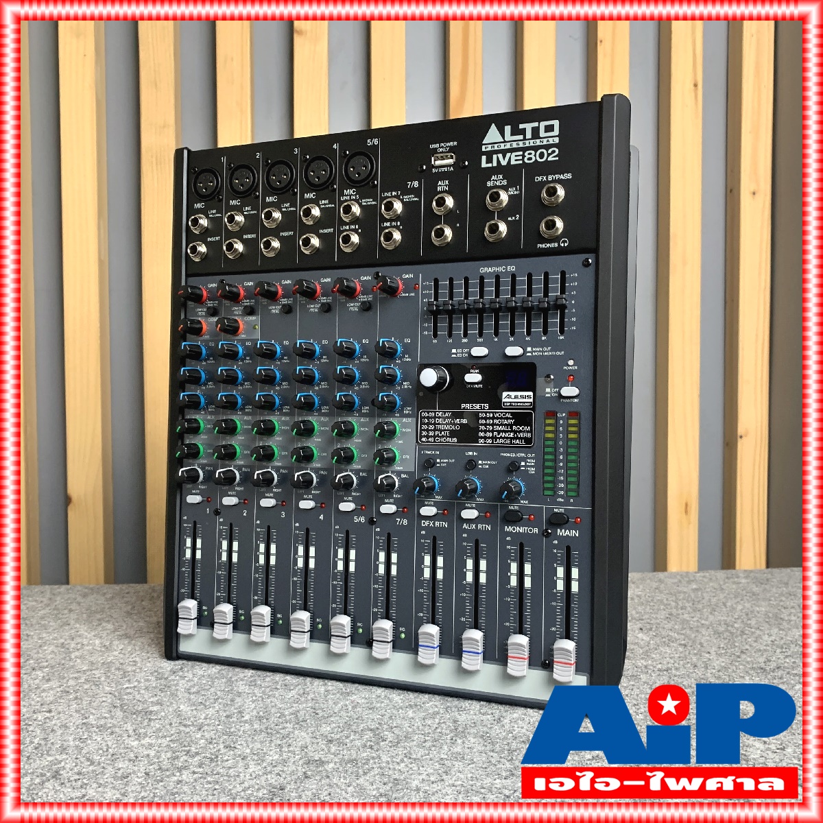 ALTO LIVE-802 MIXER เครื่องแต่งเสียง เครื่องปรับแต่งเสียง เครื่องเสียง มิกเชอร์ มิกซ์ LIVE 802 LIVE802 เอไอ-ไพศาล