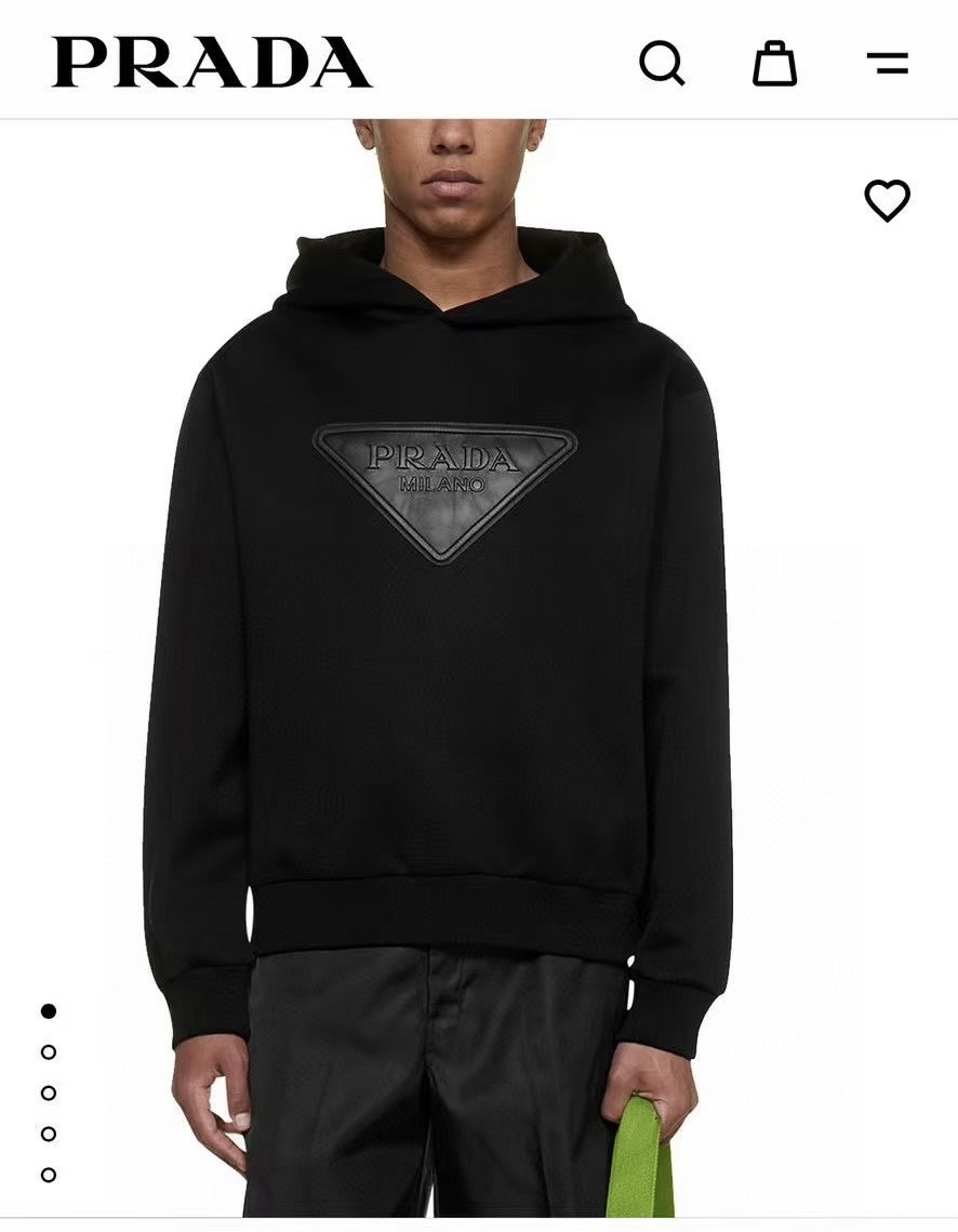 **do** เสื้อฮู้ด Prada ติดโลโก้ตัวใหญ่กลางอก สินค้าใหม่ ของแท้