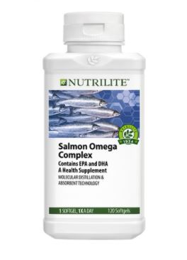 เม็ดใหญ่ NUTRILITE Salmon Omega Complex (120 softgels) (สกัดจากปลาเซลมอน ปลาทะเลน้ำลึกแอตแลนติก)