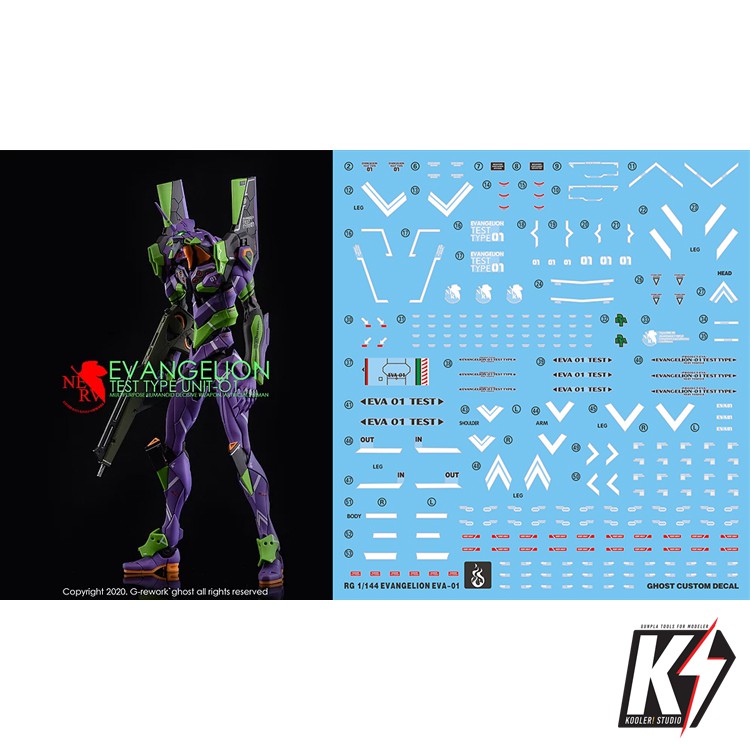 Waterdecal CG RG Evangelion Mark 01 #ดีคอลน้ำสำหรับติดกันพลา กันดั้ม Gundam พลาสติกโมเดลต่างๆ