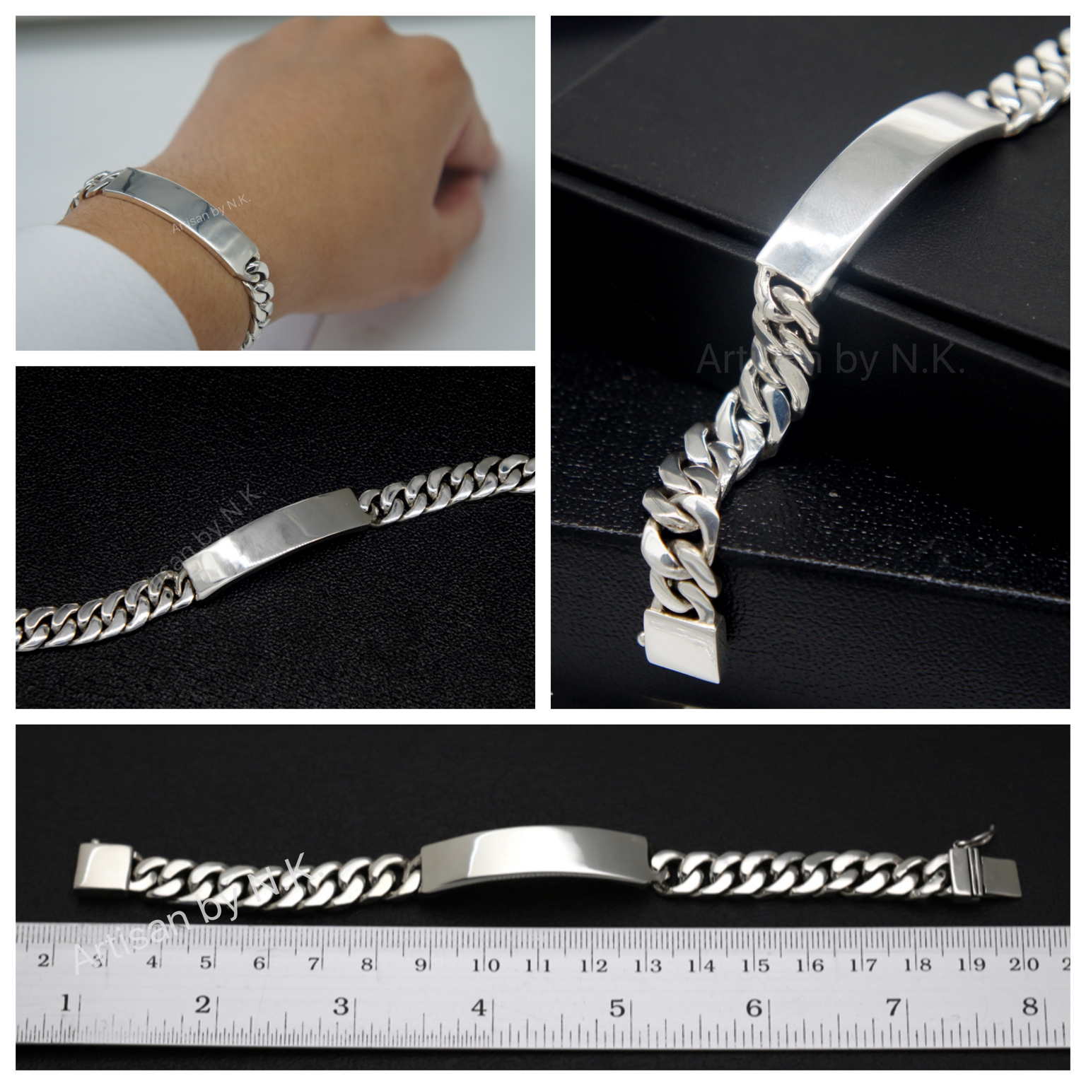 เลสข้อมือผู้ชายทำจากเงินแท้(Classic Men silver bracelet)