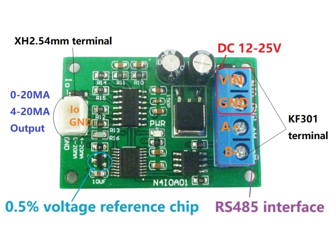 Modbus RS485 to 4-20MA 0-20MA Current Signal Generator