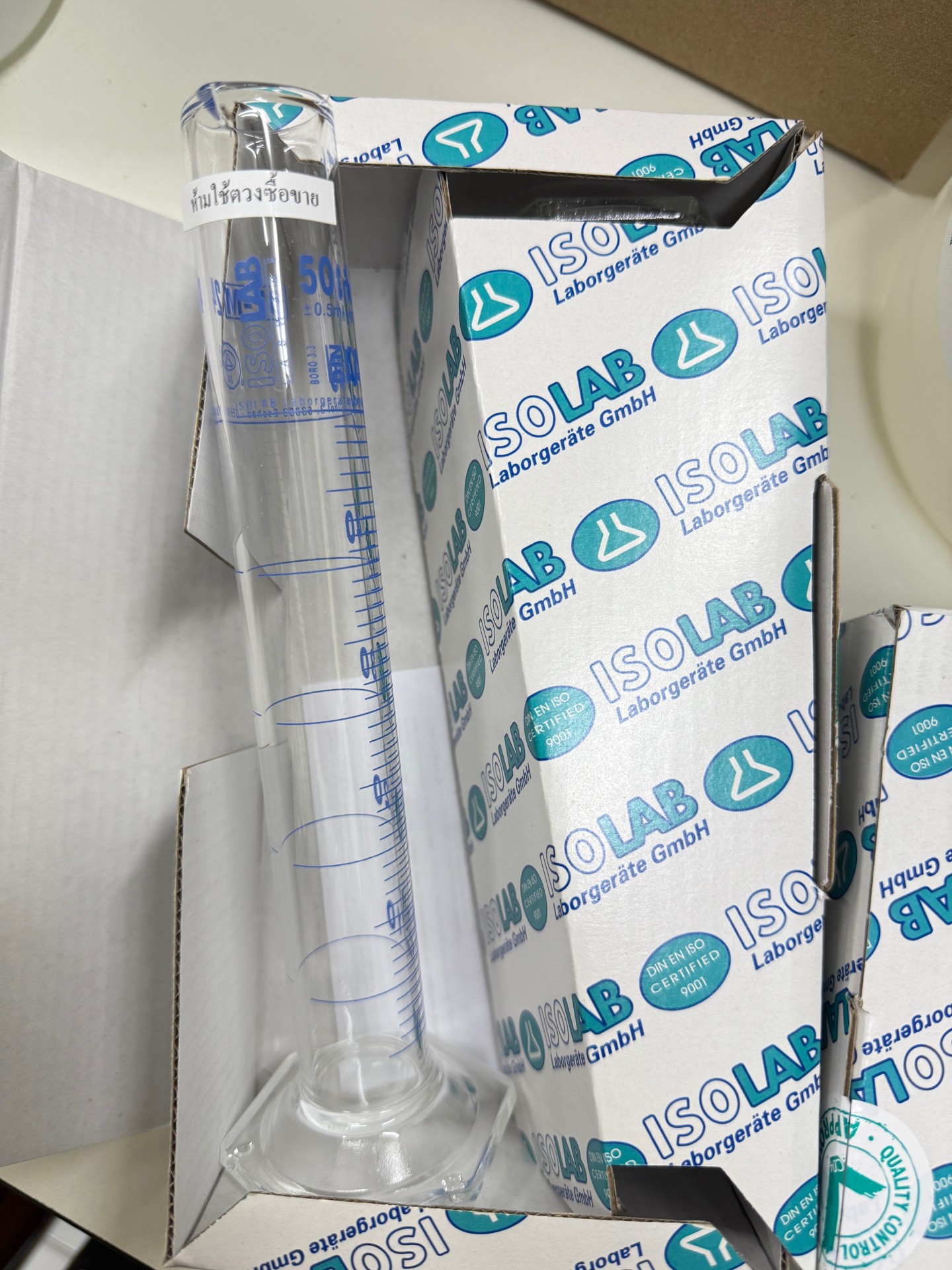 ISOLAB MEASURING CYLINDERS - glass - class A - conformity certified - tall form, 5-2000 ml