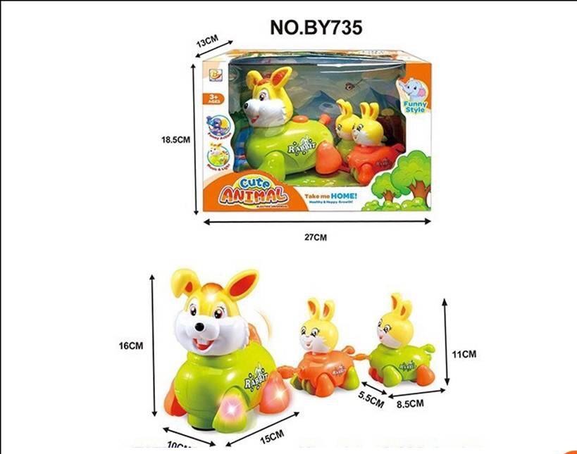 BY735 ของเล่นกระต่ายใส่ถ่าน มีเสียงไฟ (ของหมด)