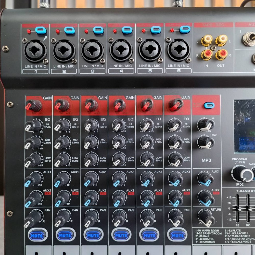 TADA SPIRIT-6 POWERMIXER พร้อม ไมค์ลอย2ตัว 350 watt EFX USB บลูทูส ธาดา มิกเซอร์อนาล็อก SPIRIT 6 SPIRIT6 เอไอ-ไพศาล