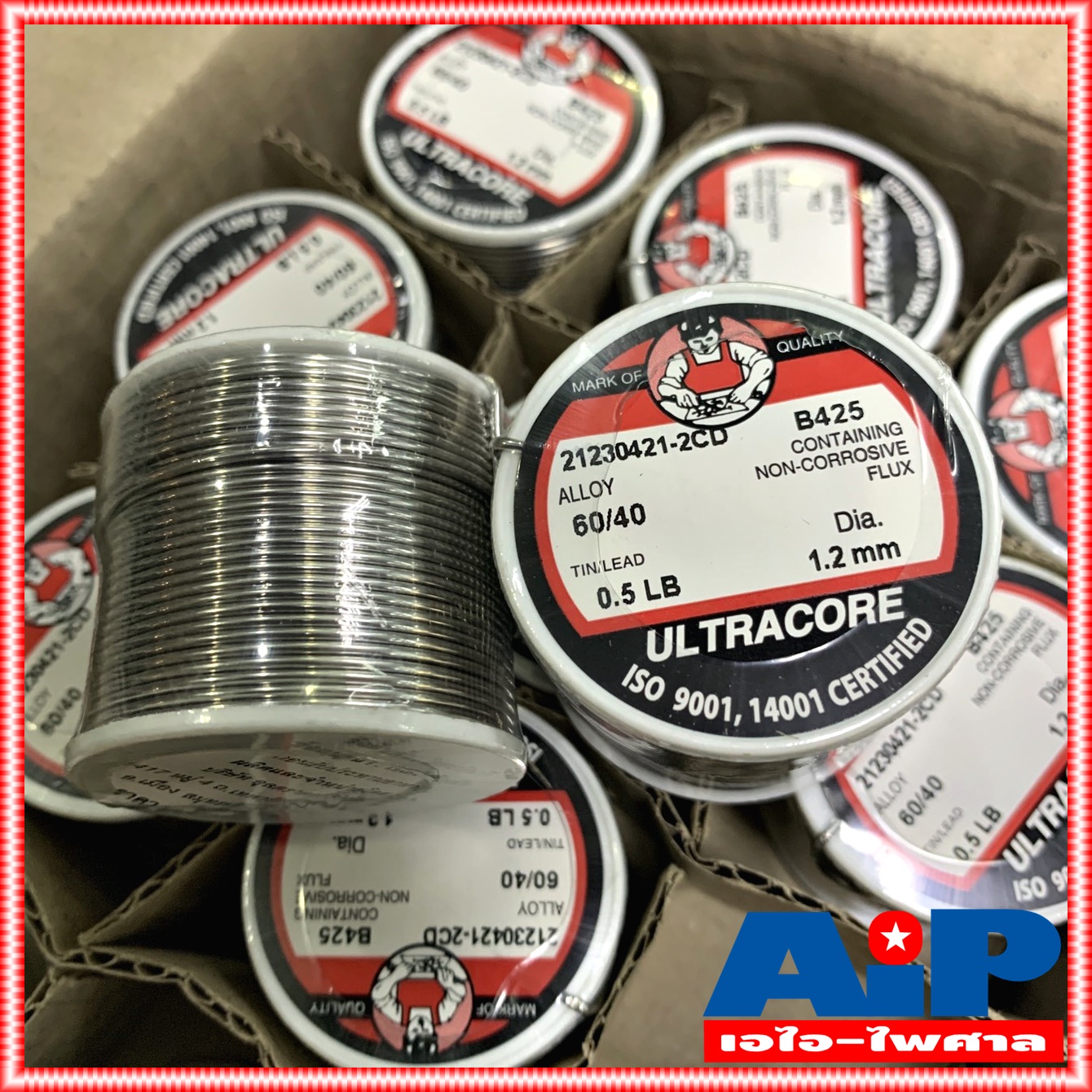 1ขด ULTRACOREขนาด 1.2 มม หนัก 0.5 ปอนด์ ตะกั่วขด 60/40 ตะกั่วบัดกรี ตะกั่ว อุลตร้าคอร์ เอไอ-ไพศาล