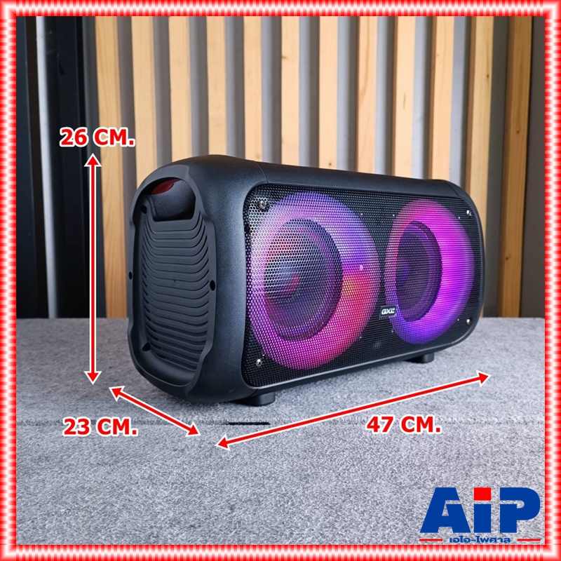 GXL GL-9696MB ลำโพง พร้อมไมค์ลอย2ตัว ON THE GO มีไฟ LED มีแบตเตอรี่ภายในตัว GXL ลำโพงบลูทูธ ลำโพงเคลื่อนที่ ตู้ลำโพงเอนกประสงค์ GL 9696MB GL9696MB เอไอ-ไพศาล