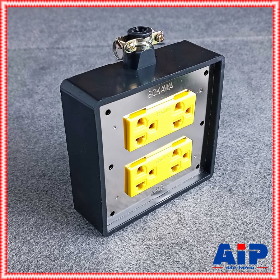 บล็อคยาง4x4 พร้อมปลั๊กกราวด์คู่ ABSสีเหลือง บล็อคยางไฟฟ้า บล๊อคไฟ 4x4 ปลั๊กพ่วงไฟฟ้า บล็อคยาง 4x4 กันกระแทรก