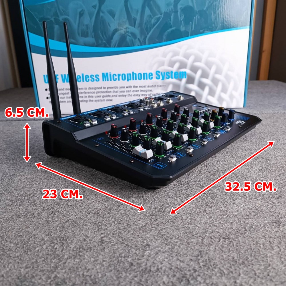 TADA MX-320 mixer พร้อมไมค์ลอย2ตัว ธาดา รุ่น MX 320 MX320 มิกเซอร์ EQ ปรับโทนเสียง มิกเซอร์พร้อมไมค์ลอยคู่ เอไอ-ไพศาล