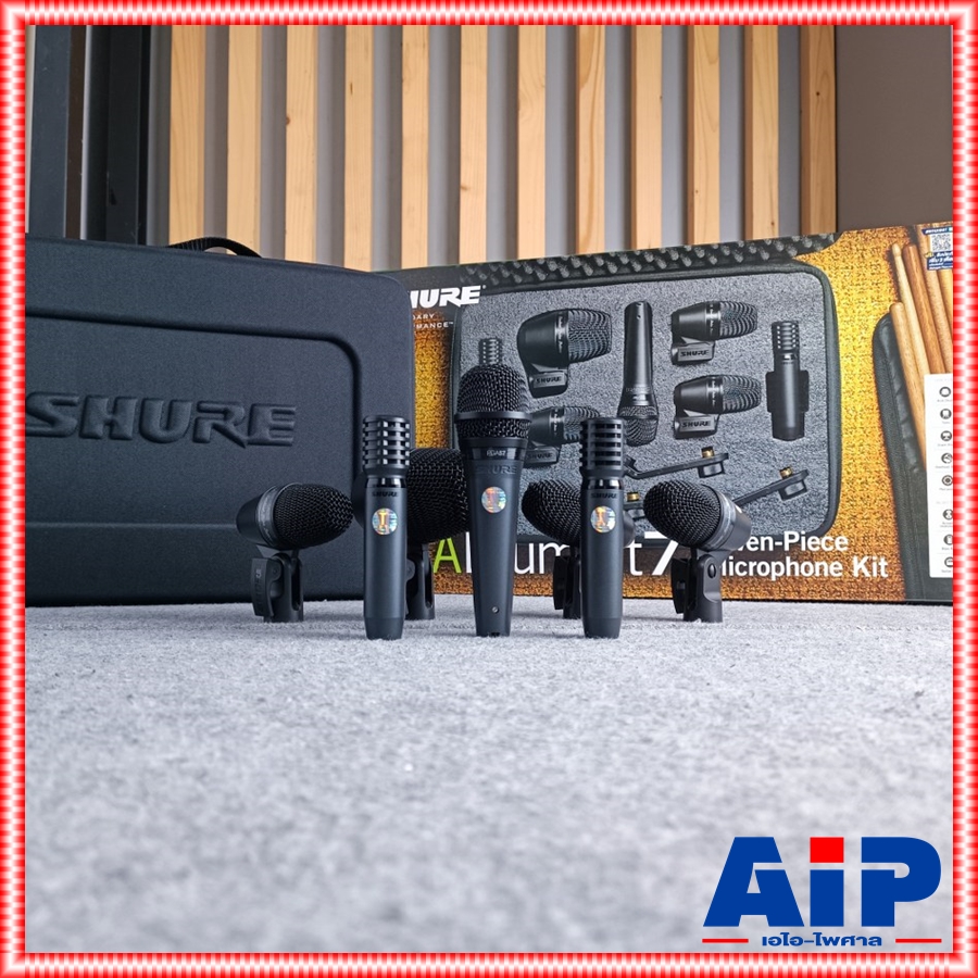 SHURE PGADRUMKIT7 ชุดไมค์กลอง ชุดไมค์กลอง7ชิ้น ของแท้ของมหาจักร ไมโครโฟนแบบมีสาย (ดำ) ชุดไมค์PGADRUMKIT7 เอไอ-ไพศาล +++