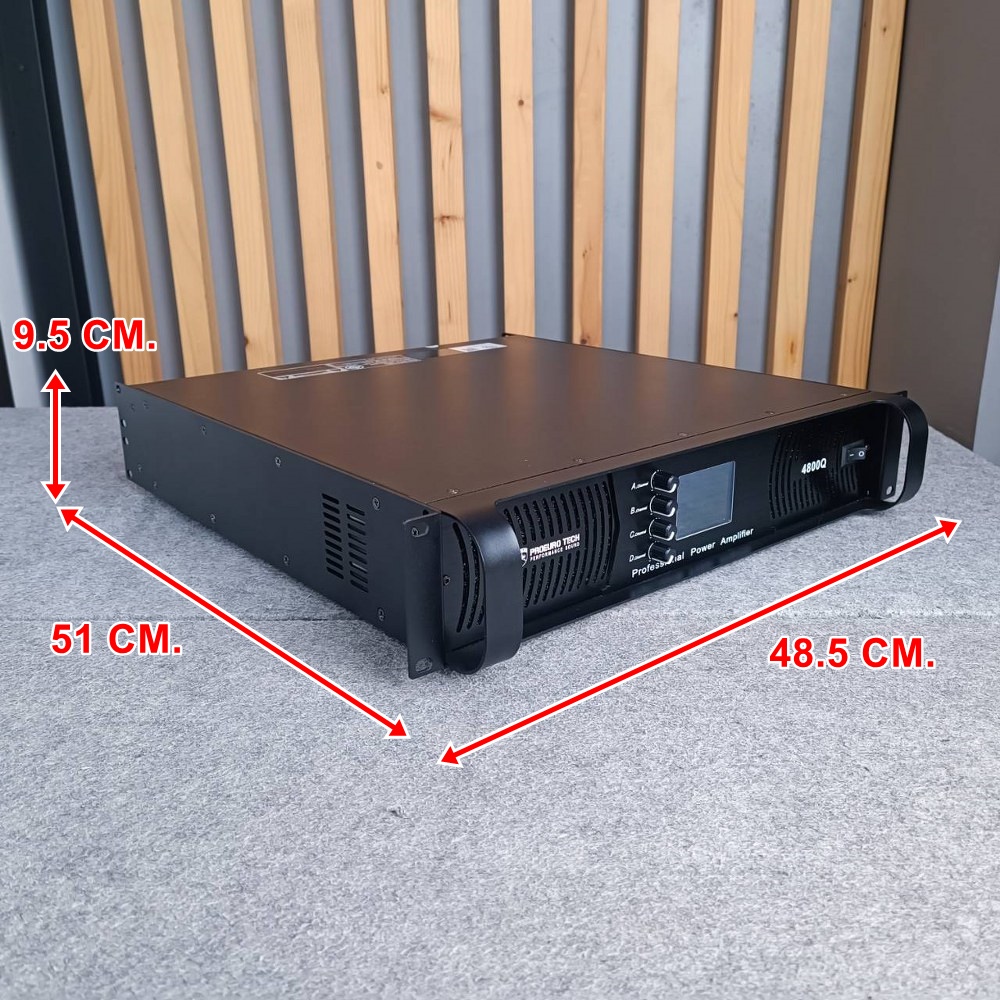 PROEUROTECH 4800Q POWERAMP 4CH *รุ่นใหม่มีจอ* มีครอสในตัว เพาเวอร์แอมป์ 4ch เครื่องขยายเสียง กำลังขยาย 800วัตต์ 4800 Q PRO EUROTECH โปรยูโรเทค เอไอ-ไพศาล