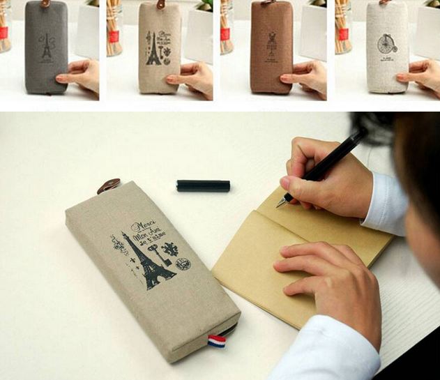 กระเป๋าใส่เหรียญ กระเป๋าใส่ดินสอ ปากกา เครื่องสำอางค์ สไตล์วินเทจ แบบคลาสสิค กระเป๋าผ้าแคนวาส แบบยาว ของแจก ของชำร่วย งานแต่งงาน 7004868