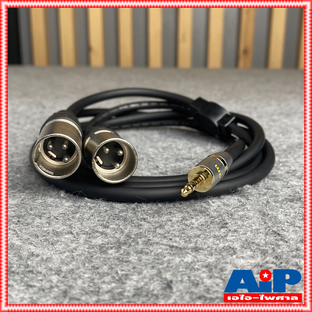1.5เมตร DYNACOM J296/J304 สายTR-ST 3.5mmออกXLRผู้x2 สายสัญญาณเสียง สายสัญญาณสำเร็จรูป สายP.TR-ST 3.5mmออกCANNONผู้x2 เอไอ-ไพศาล