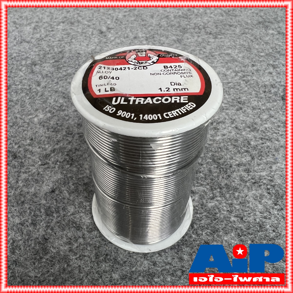 ULTRACORE ขนาด 1.2 มม หนัก 1 ปอนด์ ตะกั่วขด 60/40 ตะกั่วบัดกรี ตะกั่ว อุลตร้าคอร์ เอไอ-ไพศาล