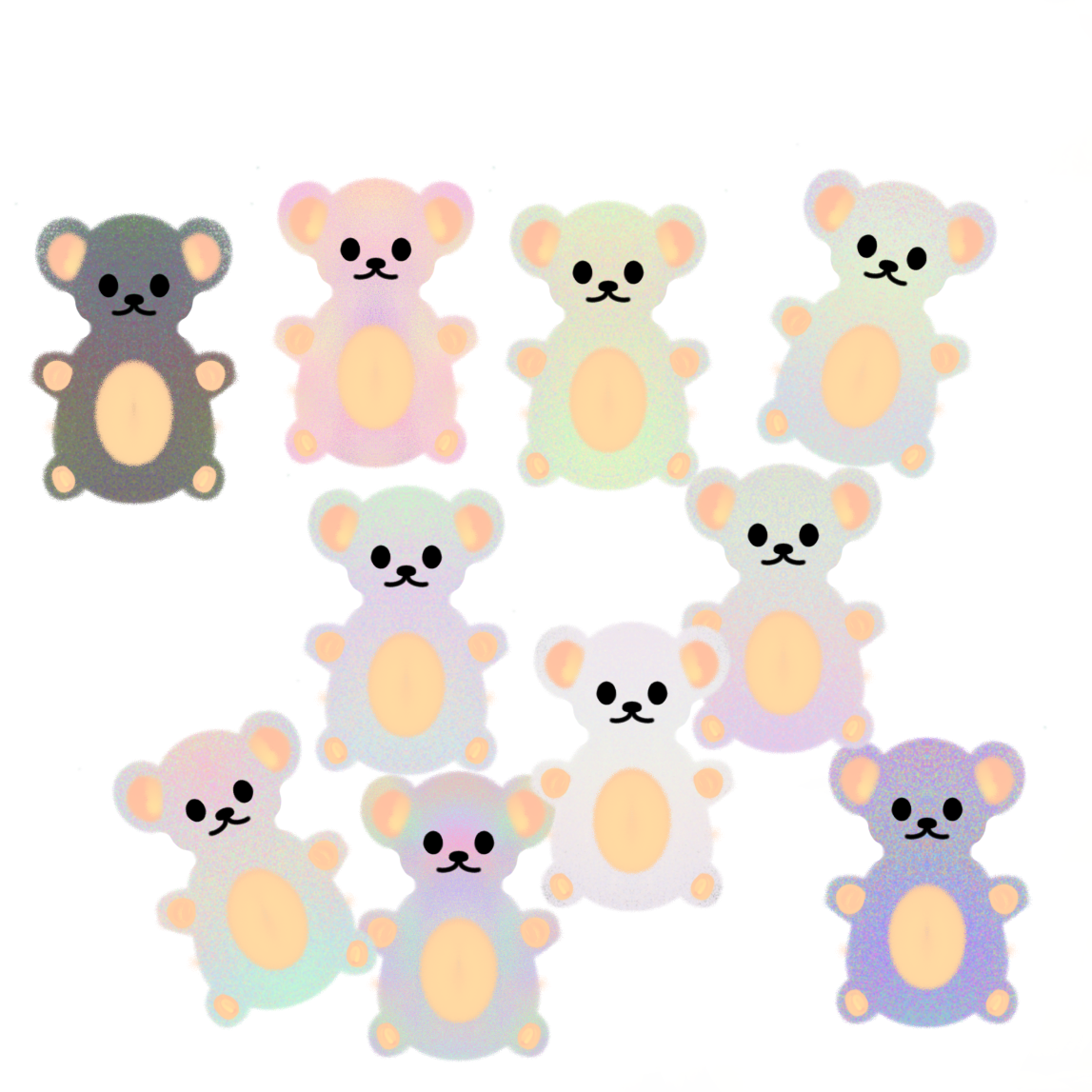 ไฟล์ตกแต่ง น้องหมีสีพาสเทล