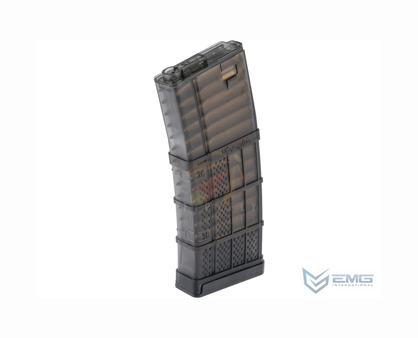 EMG 190rd Lancer Systems Licensed L5 AWM Airsoft Mid-Cap Magazines (Color: Black Smoke / Single)