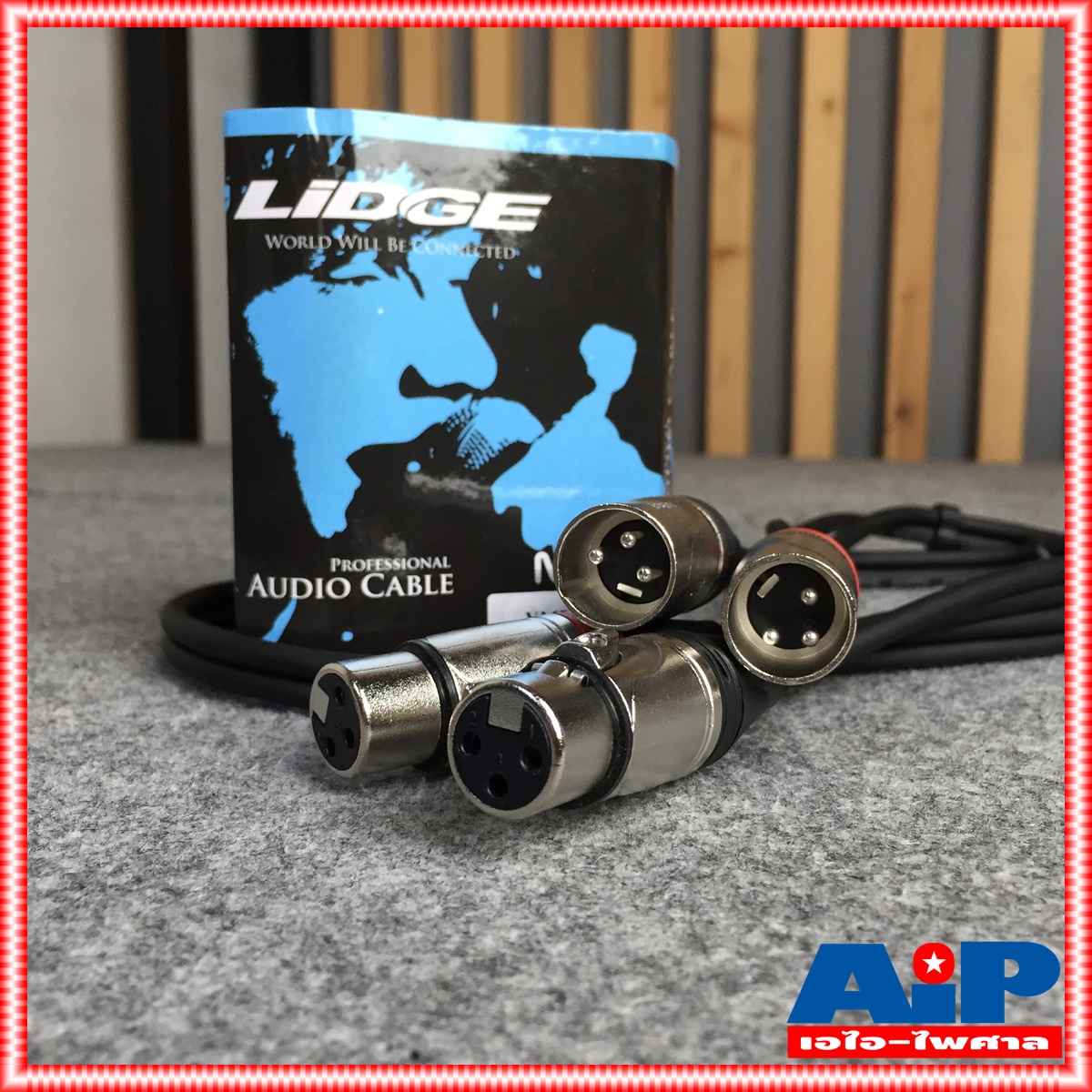 สายคู่ข้างละ2หัว 1เมตร LIDGE YM-710 สาย CANNON ผู้ - CANNON เมีย x2 สายดำ YM 710 YM710 สายสัญญาณเสียง XLR ผู้ ออก XLR เมีย ข้างละ2หัว สายสัญญาณ