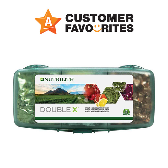 Nutrilite Double X 186 เม็ด มีกล่องสกัดจากผักผลไม้ 5 สี แดง ม่วง ส้ม ขาว เขียว มีสารสกัดไฟโตนิวเทรียน ดูมีสุขภาพดี