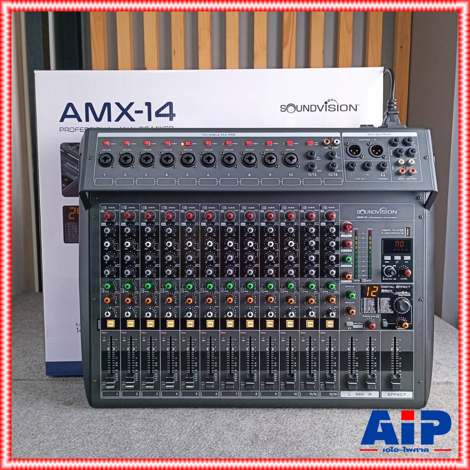 SOUNDVISION AMX-14 MIXER +++ เครื่องผสมสัญญาณ มิกเซอร์ อนาล็อก 14 CH ซาวด์ วิชั่น รุ่น AMX 14 AMX14 เอไอ-ไพศาล