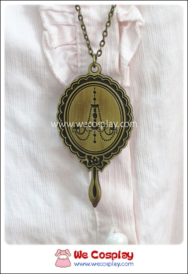 สร้อยคอโกธิคโลลิต้า จี้กระจกลายโคมระย้า สีทองโบราณ Chandelier Mirror Gothic Lolita Necklace