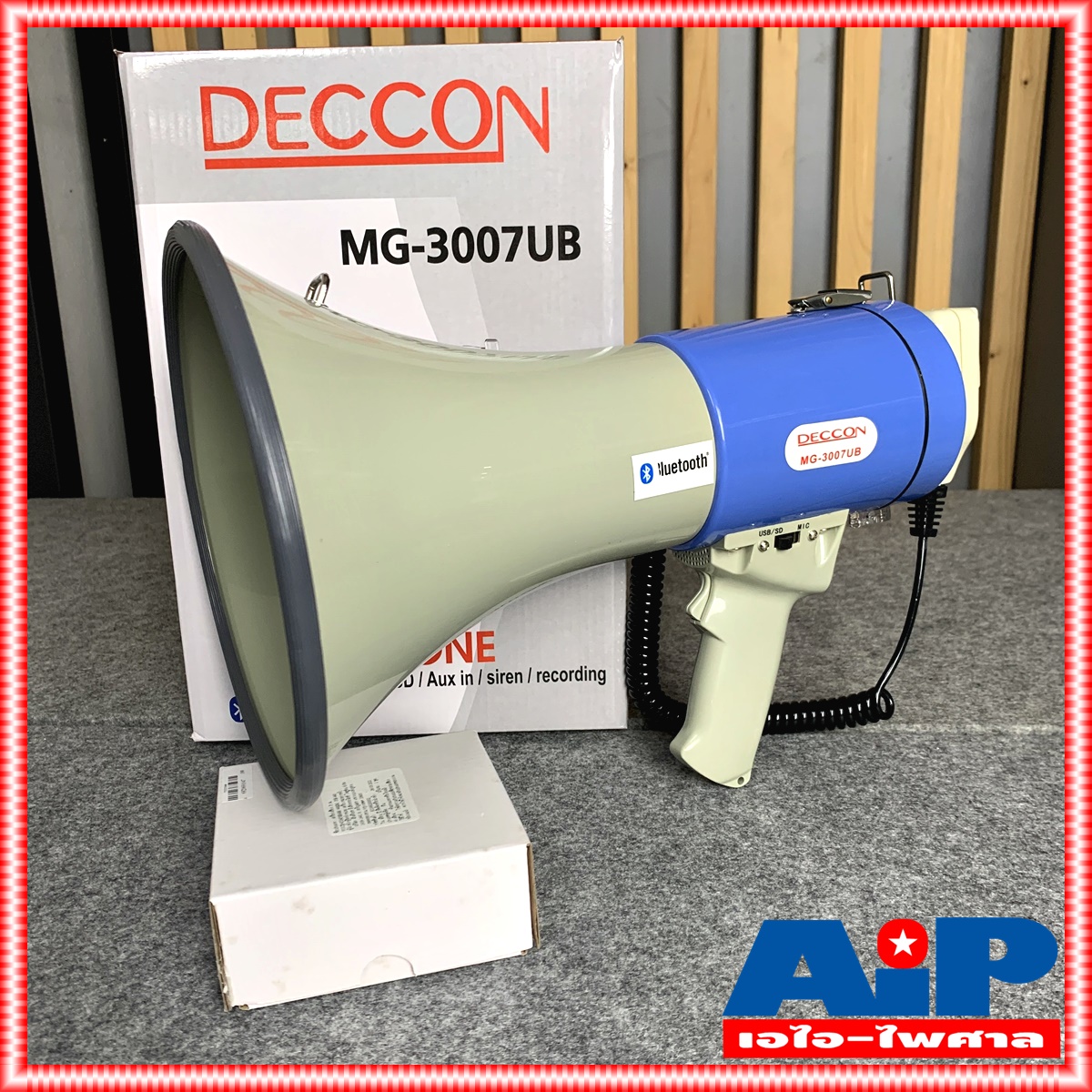 DECCON MG-3007UB โทรโข่งอัด แบตชาร์จได้ในตัว USB บูลทูธ เมกกะโฟน โทรโข่ง มี Bluetooth USB ยี่ห้อ DECCON รุ่น MG 3007 UB มี แบตเตอรี่แห้ง อัดเสียงได้ MG3007UB MG3007